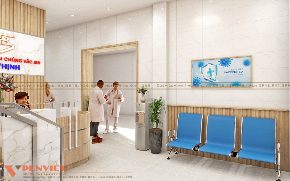 Bình nước, chậu cây xanh trang trí cho không gian sảnh chờ